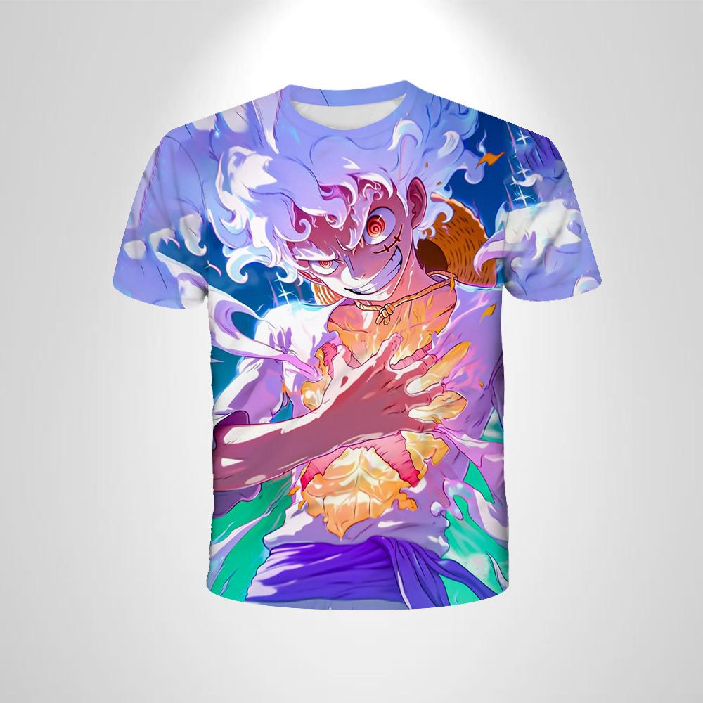 Anime One Piece Boy T-shirt Cosplay Luffy Cartoon Short-sleeved Men's Top Boy Loose Cool Gift Clothing Casual Adult T-shirt