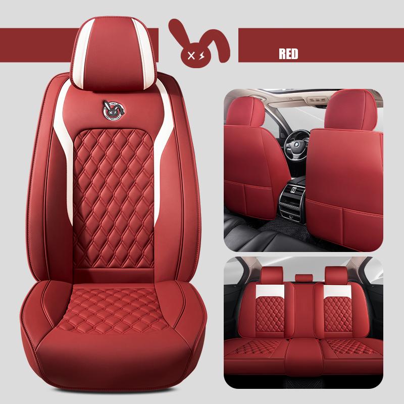 Cartoon Faux Leather Car Seat Covers for SUV Pick-up Truck Sedan Universal Breathable Anti-Slip Driver Seat Cushion (Full Seat)