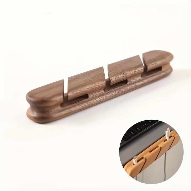 1PC Solid Wood Wire Retaining Clip - Self-Adhesive Wire Organizer for USB Charging Cable, Power Cable and Mouse Cable
