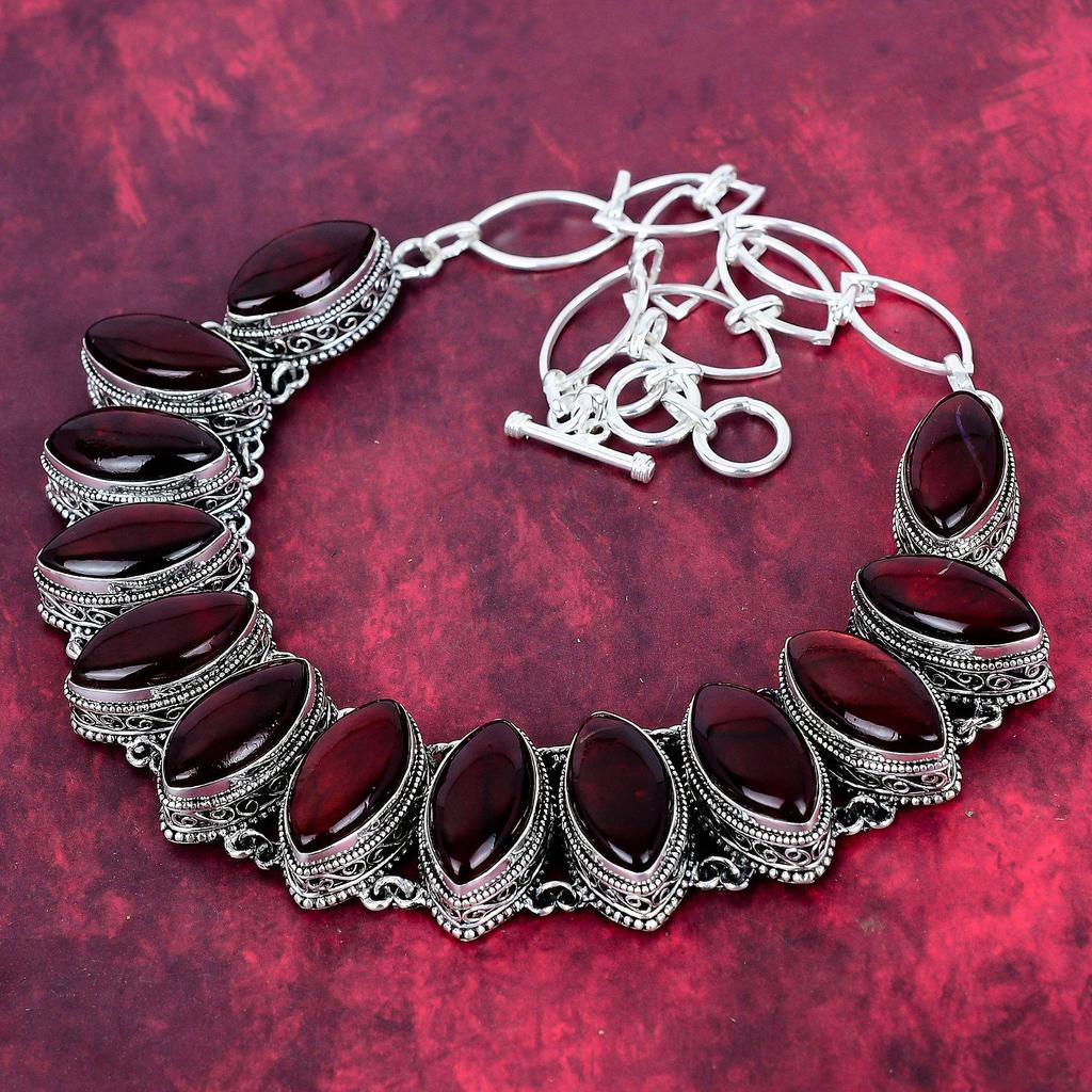Red Flash Labradorite Necklace, 925 Solid Sterling Silver Jewelry, Gemstone Jewelry Adjustable Chain Necklace, Handmade Wedding Gift Jewelry