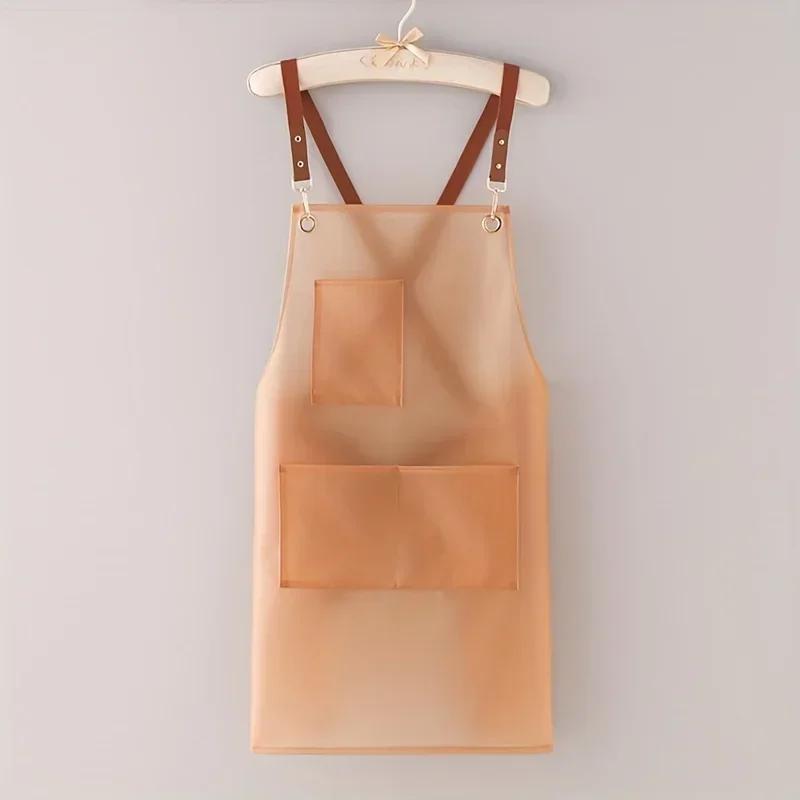 Neue Schürze Wasserdicht Und Öl-proof Strap Modische Koreanische-stil Overalls Haushalt Küche Kochen Frauen TPU Arbeitskleidung