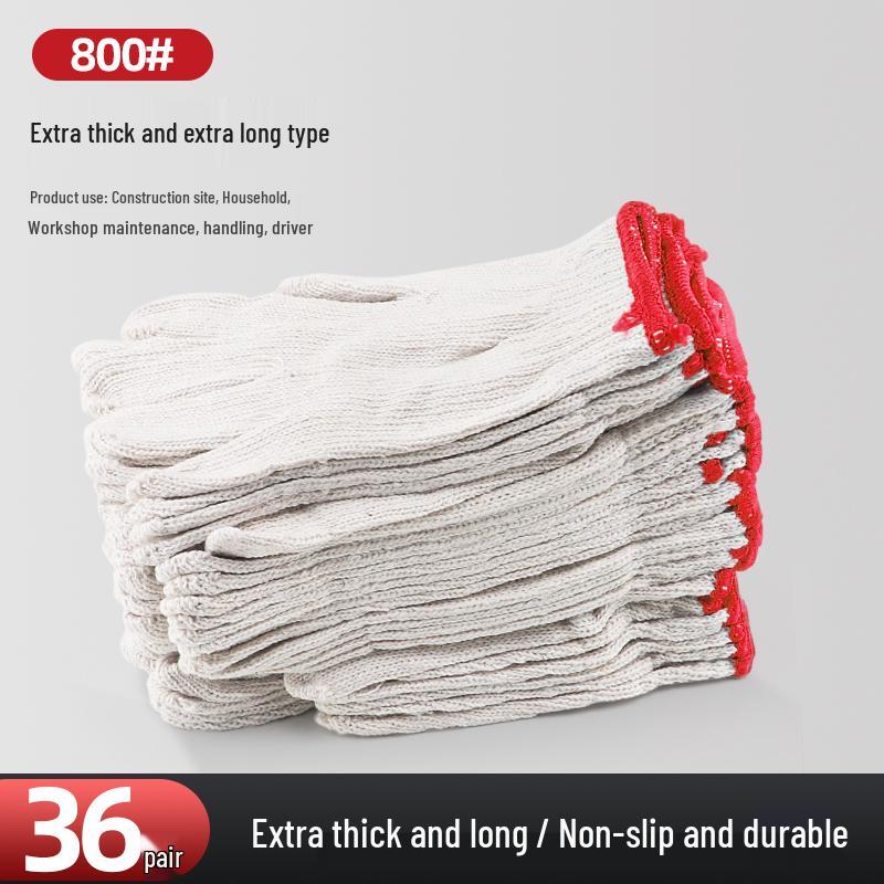 Pracovní bavlněné bezpečnostní rukavice odolné proti opotřebení pro stavební dělníky