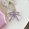 Bead Bow Lace Pearl Keychain INS Style Creative Pendant for Women Purse Handbag Lovely Gift