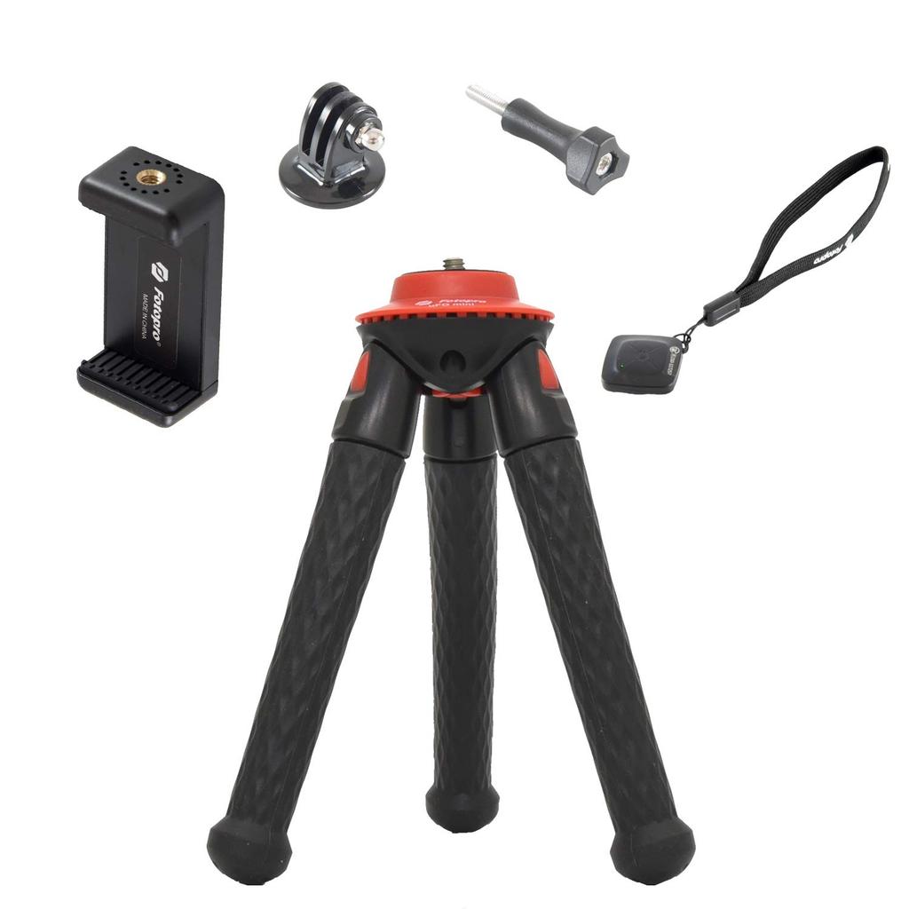 Fotopro UFO Mini Flexible Black Smartphone Remote 817709 Tripod, & Red, Tabletop, Control, Selfie, Compact,