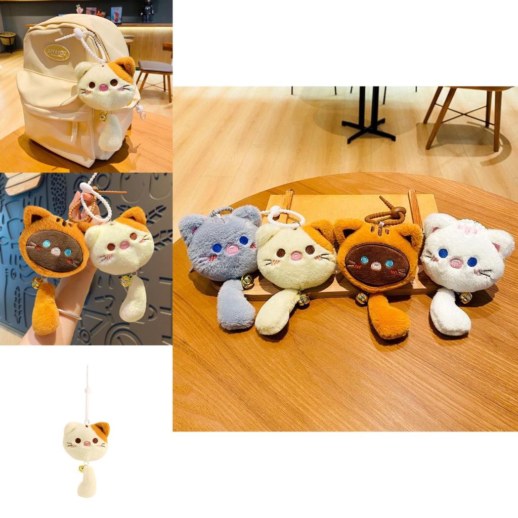 Cute Cartoon Cat Plush Keychain Adorable 15cm Soft Doll For Students And Couples Gifts
