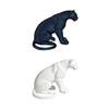 Panther Figurine 3D Printed Black White Wildlife Figure Collectible Animal Sculpture for Home Office Desk Decor