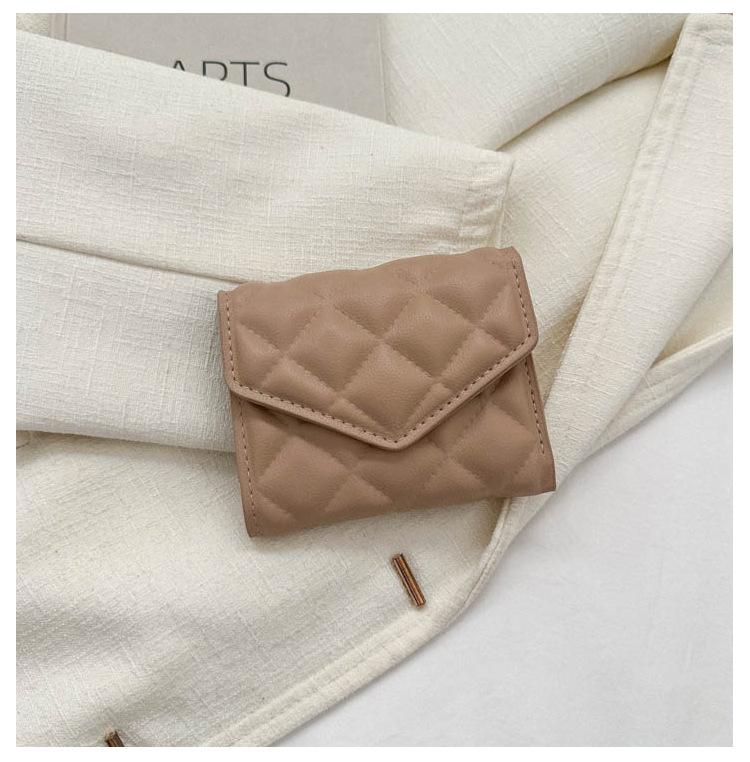 

Новая сумка для карт 2025 года, сумка для смены повседневного тренда, вышитая нитью в виде ромба, простая, индивидуальная, симпатичная, вместительная, кошелек для женщин хаки