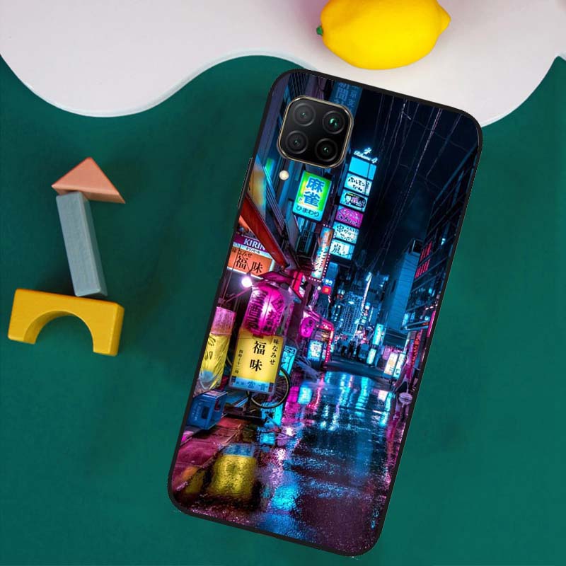 Japanese Night City Aesthetic For Huawei Nova Y73 Y72 Y70 Y90 Y60 Y61 Y91 12s 12i 11i 8i 9 10 SE P40 Lite P30 P60 Pro Case