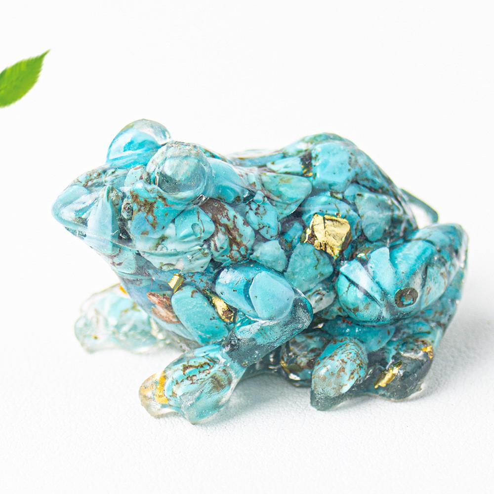 Crystal Resin Frog Aquarium Decor With Cute Design For Office Desk And Gift
