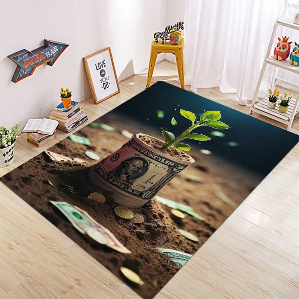Do You Also Like Money? Carpets Are Luxurious Soft Elegant Traditional Money Tree Flooring Home Living Room Bedroom Floor Mat