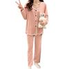 Pajamas Nightwear Loungewear Sleepwear Long Sleeve Top and Bottom Set for Women Simple Stylish Comfortable All Season Room Nightwear Plus Size Cute