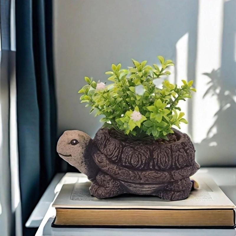 Artificial Animal Themed Flower Pots Cement Decorative for Garden Outdoor Succulents Flower Pots Cactus Container