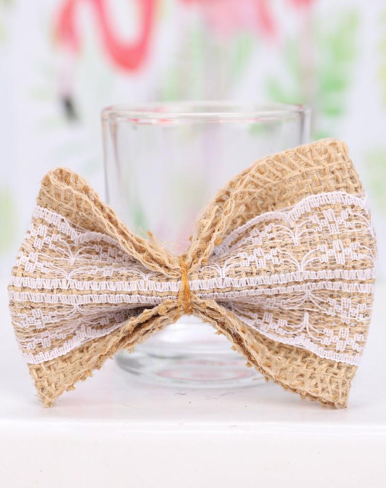 

Праздничный бант из мешковины с кружевом «Ласточкин хвост» - Рождественский аксессуар для DIY-декора