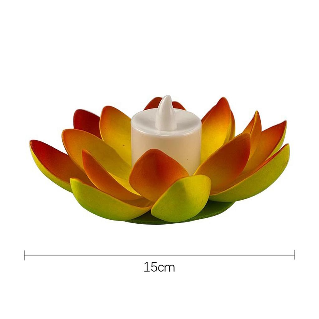 LED Double Petal Lotus Night Light Floating Water Sensor FlowerColor Light Garden Fish Tank Decoration Festive Wishing Light