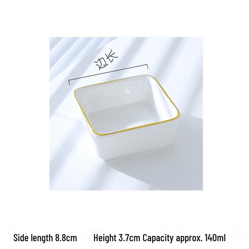 Europejski zestaw ceramicznych naczyń na przyprawy i sosy ze złotym rantem