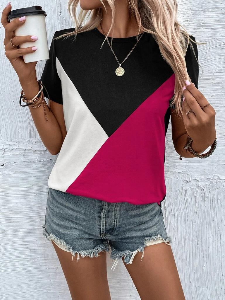 Womens Fashion Plus Size Clothing Summer Tops Woman Causal Short Sleeve T Shirts Printed Blouses Ladies Loose Cotton