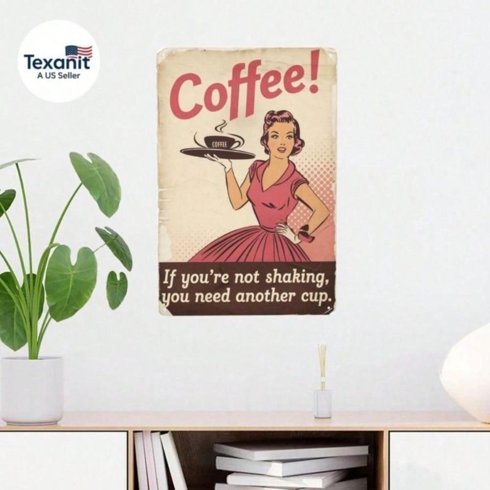 Vintage Metal Barista Sign for Cafe Kitchen Wall Decor