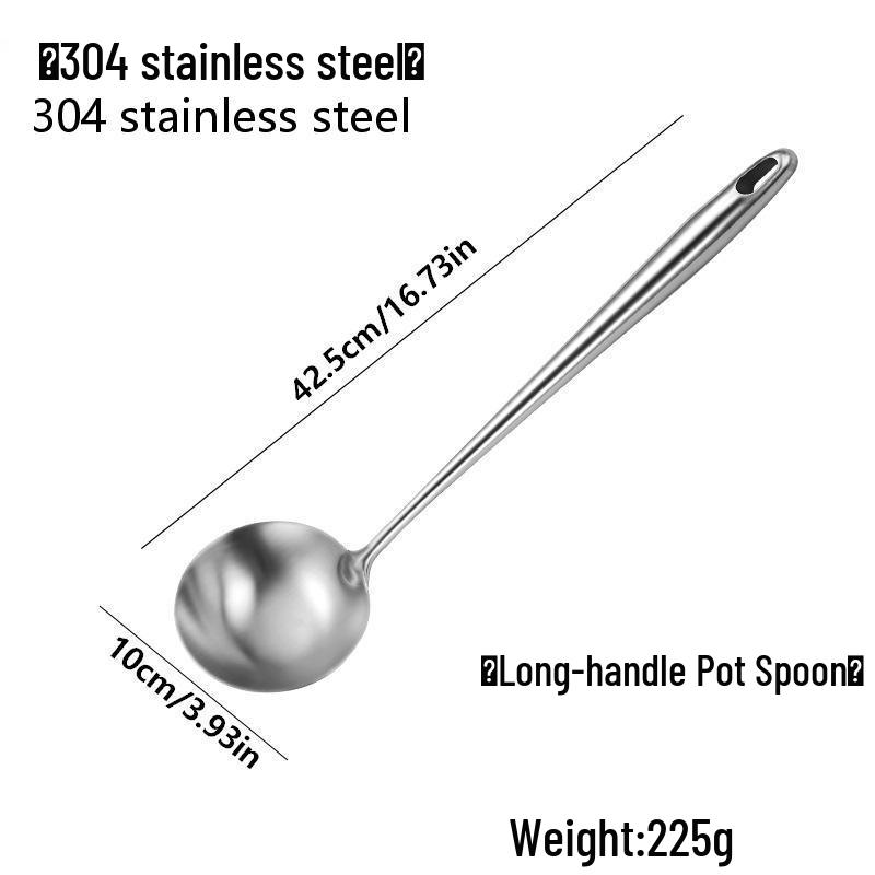Liang Sheng 304 Stainless Steel Stir-fry Cooking Spoon Set with Extended Handle