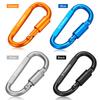 TOMSHOO 9 ks Hliníková slitina D-kroužek Uzamykatelná karabina Klip Sada Šroubový zámek Závěsný hák Spona Kroužek na klíče s ocelovým lankem