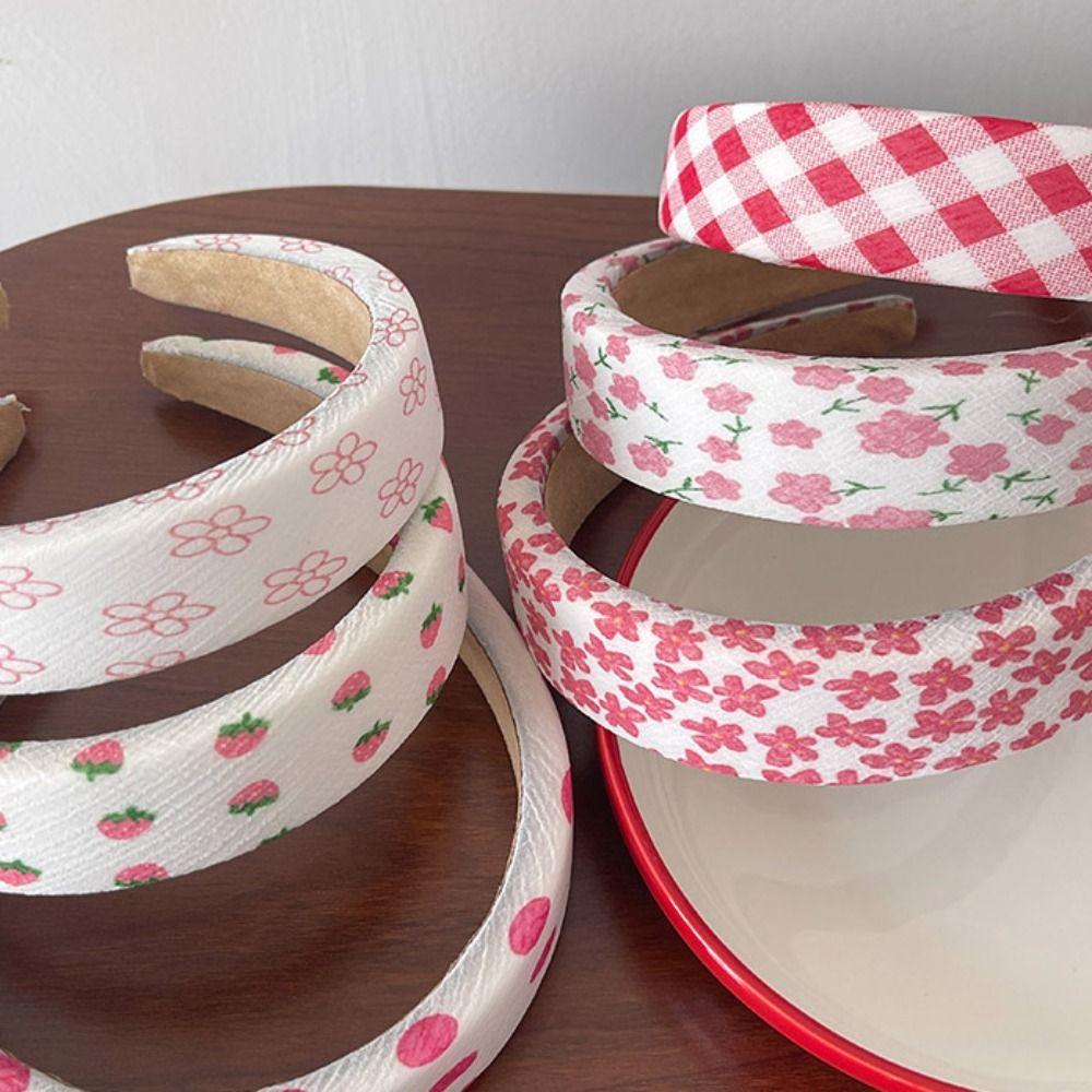 

Wide Brim Flower Headband Strawberry Female Hair Accessories Cute Korean Style Hair Hoop For Women