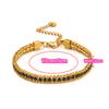 1pc AAA Cubic Zirconia Stone Bracelets Gold Color Stainless Steel Metal Chain Bracelet for Women Punk Hip Hop Jewelry Wholesale