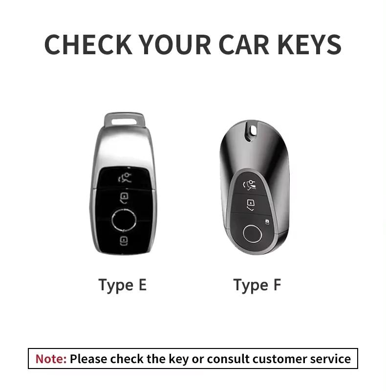 Zinc Alloy Leather Car Remote Key Case Cover Shell For Mercedes Benz C S Class W223 W206 Maybach S400 S450 S500 Car Accessories XB5