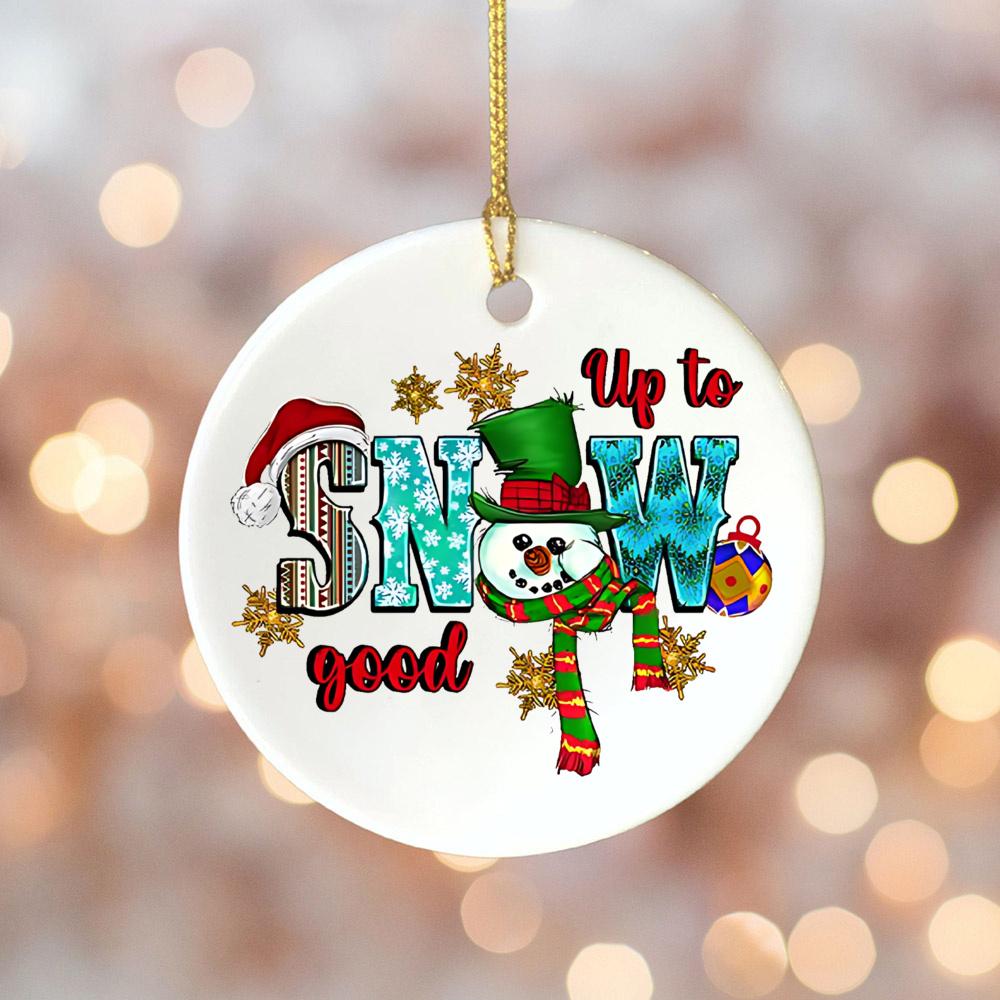 Christmas 2025 Ornament Christmas Decoration Holiday Gift Idea Round Ceramic Ornament Gift Exchange Xmas Tree Decor