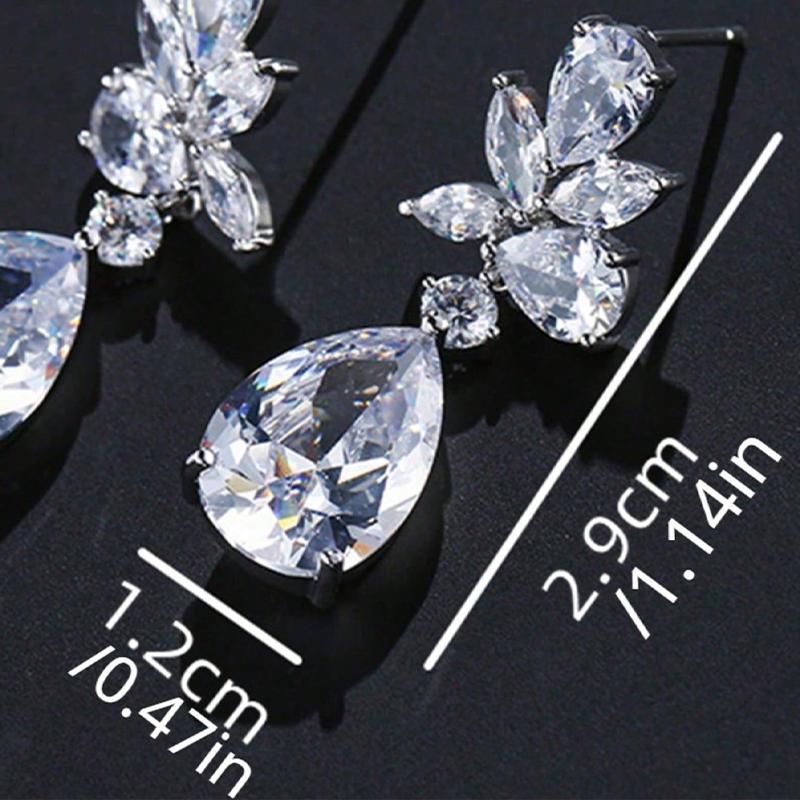 European and American fashionable women's sweet water droplet temperament elegant personality creative pear shaped earrings dinner earrings