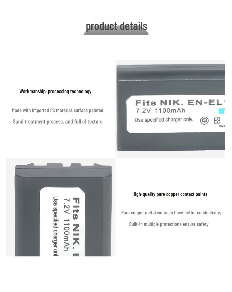 ENEL1 Battery Compatible with Nikon Coolpix E880, E775, E885, E4300, and 4800 Cameras