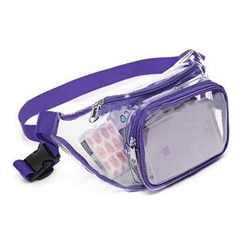 PVC Dámský pas Fanny Pack Taška na opasek Hip Bum Bag Průhledná Transparentní kapsička na hrudi