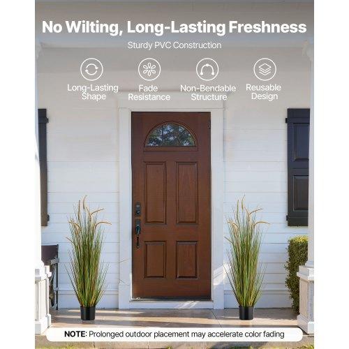 VEVOR Artificial Grass Plant, 2 Pack 1194mm Horsetail Reed Grass In Pot