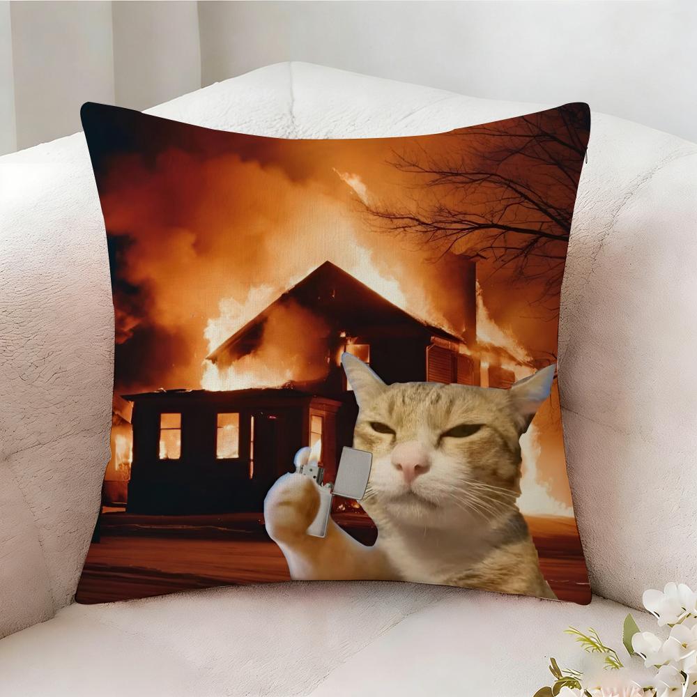 Fun Kwaii Cat Anime Pillow Case Pillowcase Doublesided Printed Sofa Cushion Bedroom Headboard Pillow