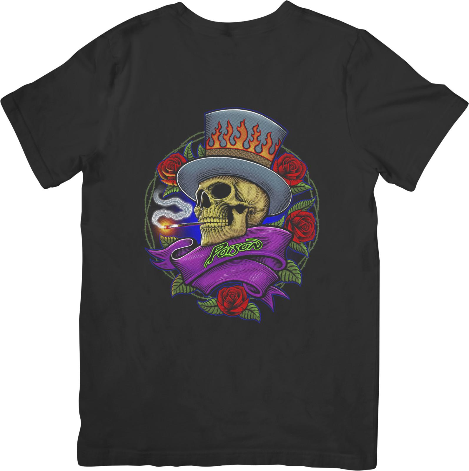 

Poison Heavy Metal Music Fit for Men Women Quality Cotton T-Shirt Black XXL