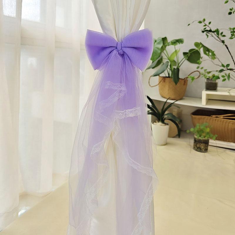 INS Curtain Bow Tiebacks Window Curtains Binding Rope White Window Curtain Strap Bag Decoration Curtain Decor Accessories