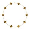 Ten Flower Necklace, Four-leaf Clover White Fritillary Agate Rose Gold 10 Flower Collarbone Chain