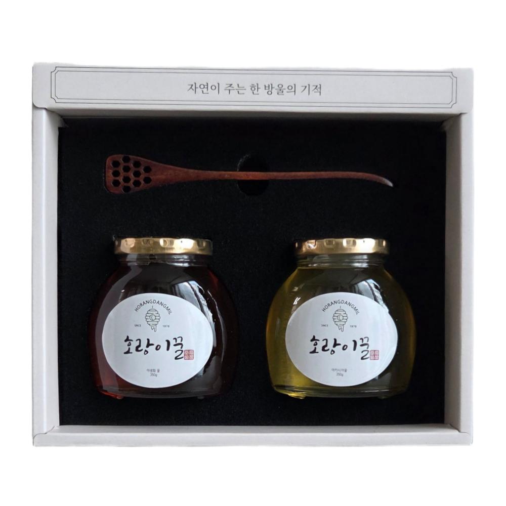 Domestic Pure Natural Tiger Honey 2-Type Gift Set (Acacia Honey, Wildflower Honey) 700g 1 Set
