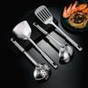 4 Pcs Durable Stainless Steel Wok Spatula Long Handle Kitchen Gadgets Kitchen Cooking Utensil Set Rice Spoon Ladle Cooking Tools