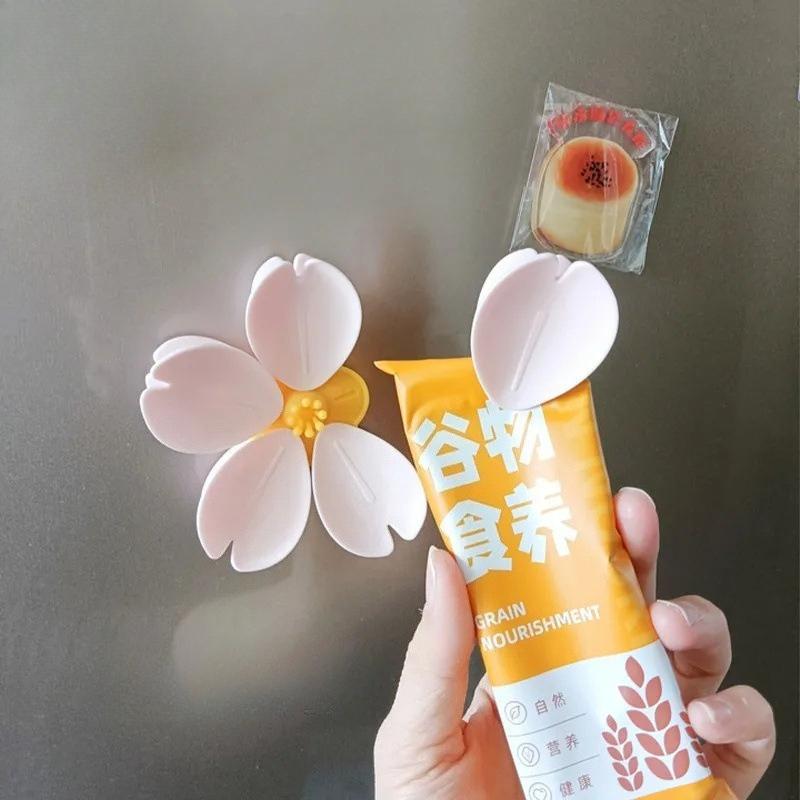 Bag Clips 10 Petals Food Creative Lotus Sealing Clip Magnetic Refrigerator Snack Double-layer Fixed Tongs Kitchens Accessories