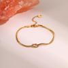 European and American fashion ins design sense Titanium steel necklace knotted round snake chain double collarbone chain  hand jewelry