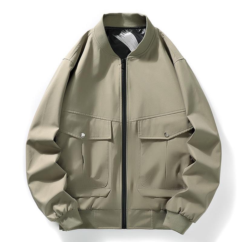 Nová pánská bunda velkých rozměrů na jaro a podzim, trendy všestranné oblečení, volný pracovní ležérní zateplený kabát