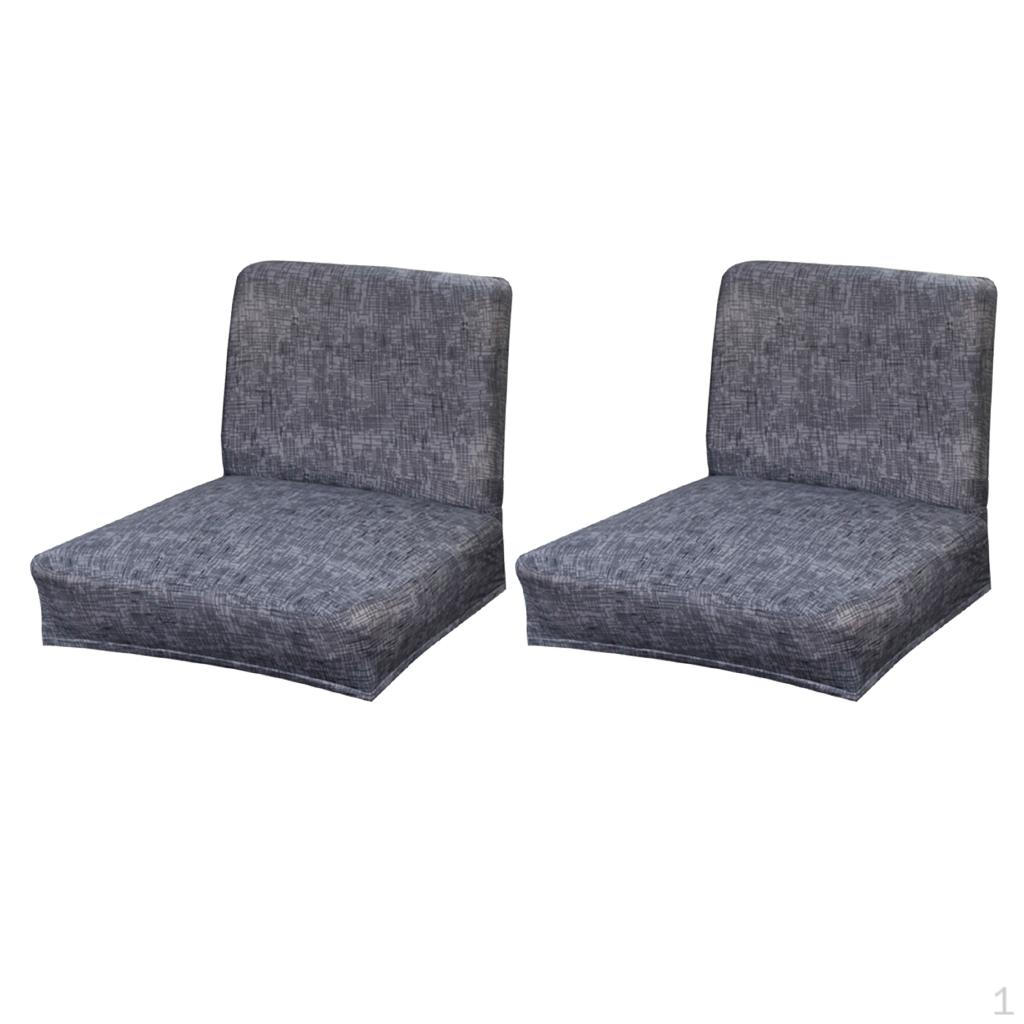 2 Low Back Seat Cover Counter Stool Slipcover Resturant Dark Gray