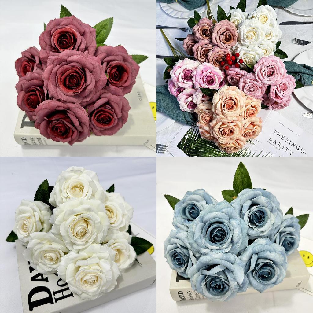 Romantic Rose Artificial Flowers For Wedding And Photography Backdrops