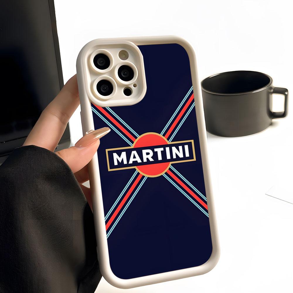 

Martini Racing Horizontal Stripe Phone Case Simple Solid Color Matte Silicone For IPhone 16 15 14 13 12 11 Pro Max Plus Lens Fu IPHONE15PRO