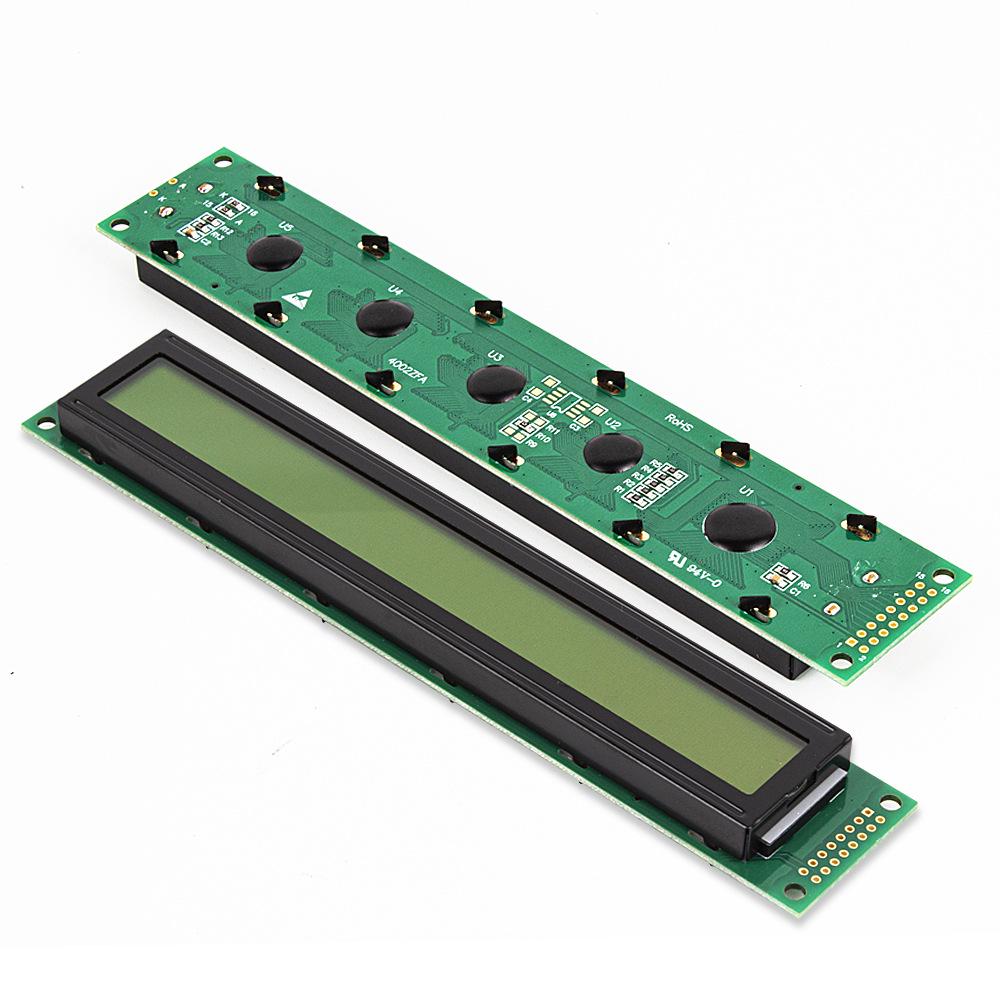Hui Jing 5.8-Inch COB LCD Screen, 40x2 Dot Matrix Display, Yellow-Green Background, Black Text, Parallel Port
