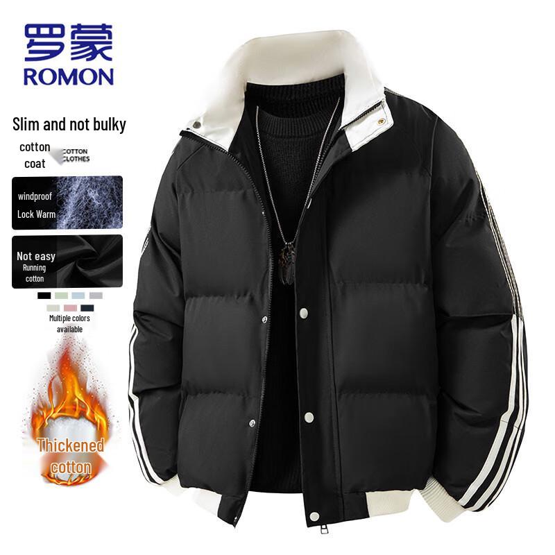 

ROMON Men s Winter Warm Padded Stand Collar Jacket S