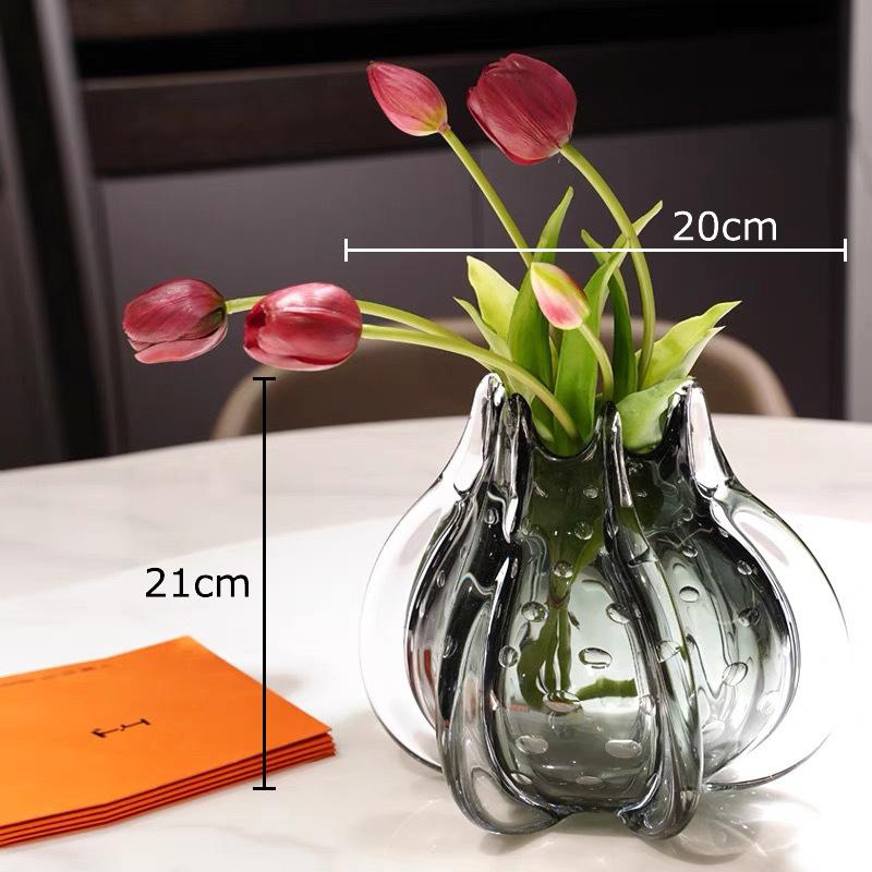 

Transparent Pomegranate Glass Vase Plant Pots Table Decoration Flowers Arrangement Decorative Floral Vases Room Aesthetic Decor