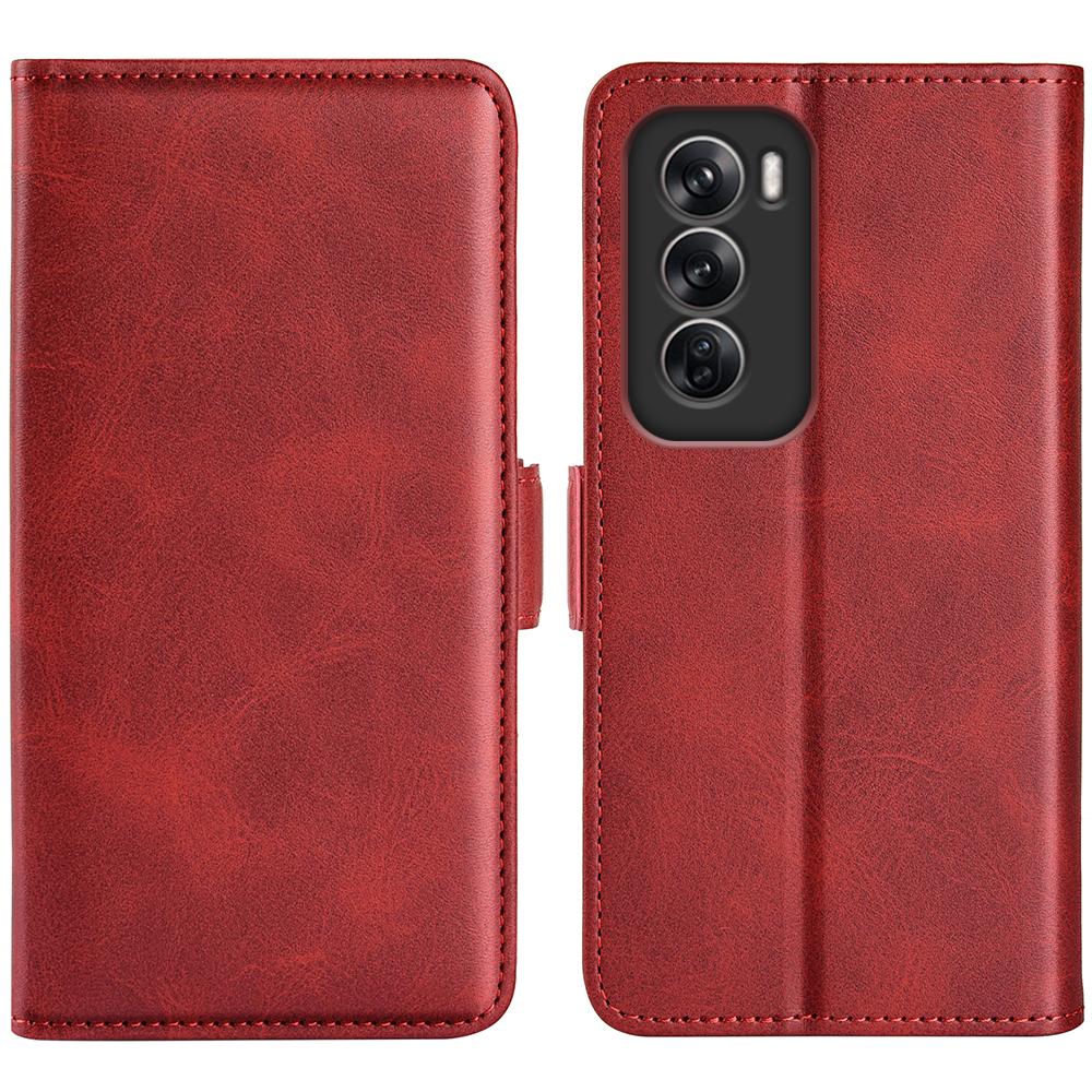 For Oppo Reno12 5G (Global) Phone Case Calf Texture Leather Stand Wallet Cover