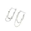 Lipstick Chain Tassel Front And Back Wearing 925 Sterling Silver Jewelry Double-layer Earrings 3486