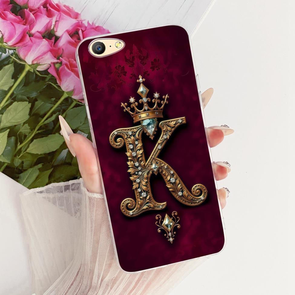 Transparent For Oppo CPH1701 Cover For Oppo A57 2016 Case Luxury Crown Fashion A-Z Letters 2D Flat Pattern Soft Phone Case