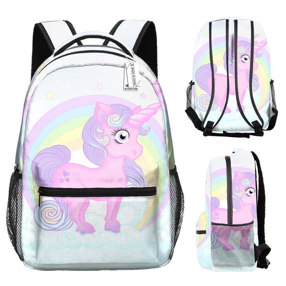 Classic Kpop Youthful School Bags Unisex Cool Unicorn Travel Bags 3D Print Oxford Waterproof Notebook Shoulder Backpacks